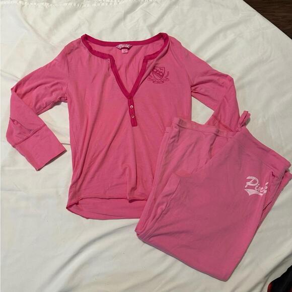 Y2K Vintage Pink Victoria’ Secret Pajama Set - Picture 1 of 8